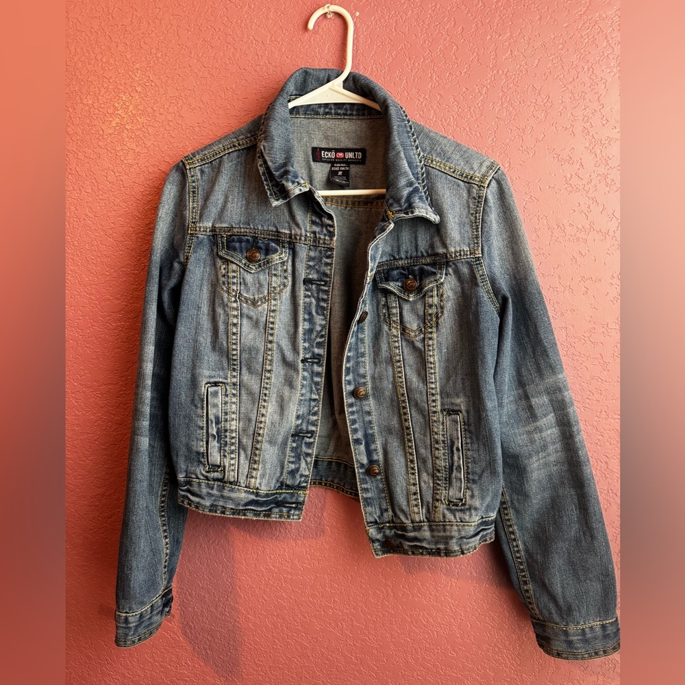 Ecko Unlimited Women's Classic Blue Jean Jacket